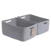 MiniArk Large Storage Baskets for Shelves, Closet Organizers Bins for Clothes Blanket Towels, Baby Nursery, Toy Baskets Box, Woven Rope Baskets, 17 x 13 x 7.5, 2 Packs Mixed Grey view 1