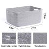 MiniArk Large Storage Baskets for Shelves, Closet Organizers Bins for Clothes Blanket Towels, Baby Nursery, Toy Baskets Box, Woven Rope Baskets, 17 x 13 x 7.5, 2 Packs Mixed Grey view 2