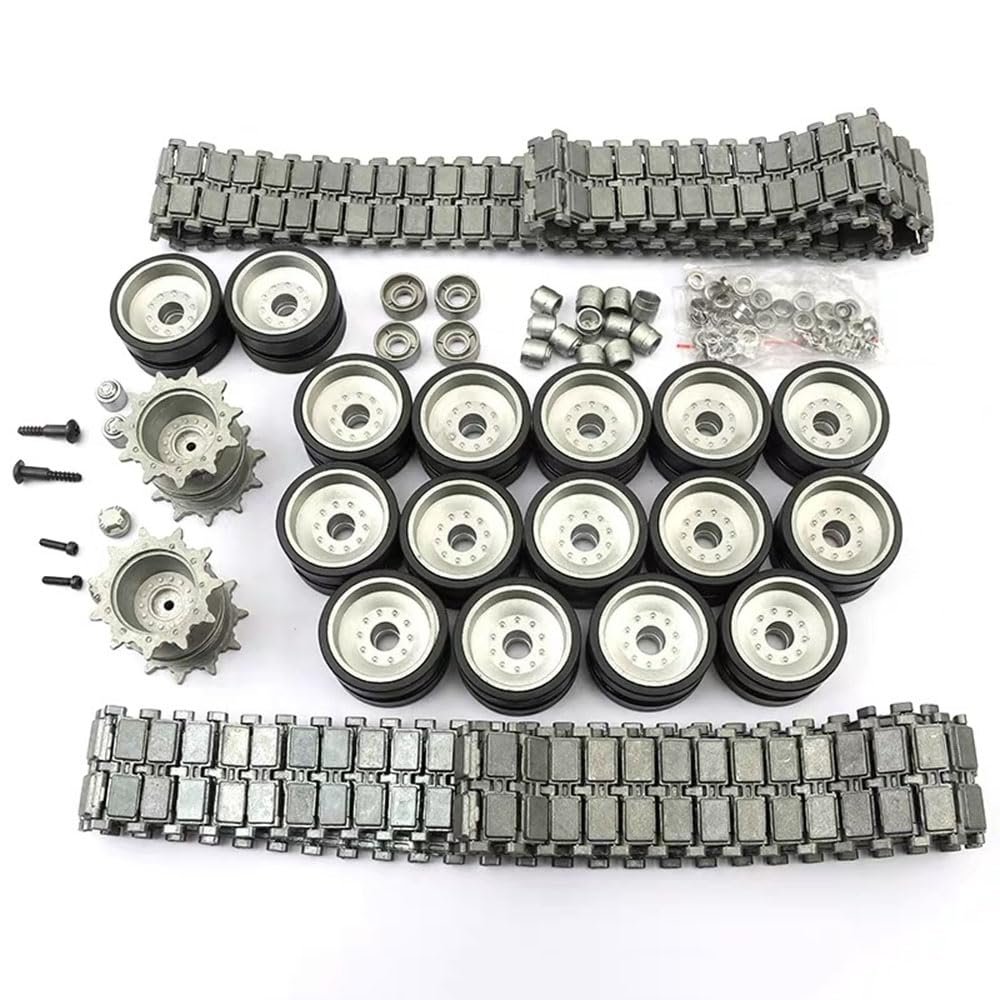 RC Tank Metal Upgrade Repair and Modification Parts Metal Caterpillar, Drive Wheels, etc. Suitable for Henglong 1/16 US Army M1A2 Abrams Main Battle Tank3918-1 (Full Metal Accessories Set)
