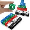Poen 30 Pcs Standard Dice 25 mm Casino Theme Party Dice Large Opaque Jumbo Acrylic D6 Bulk Sifter for Casino Theme Party Board Vegas Birthday Supply(Colorful) view 1