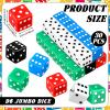 Poen 30 Pcs Standard Dice 25 mm Casino Theme Party Dice Large Opaque Jumbo Acrylic D6 Bulk Sifter for Casino Theme Party Board Vegas Birthday Supply(Colorful) view 2
