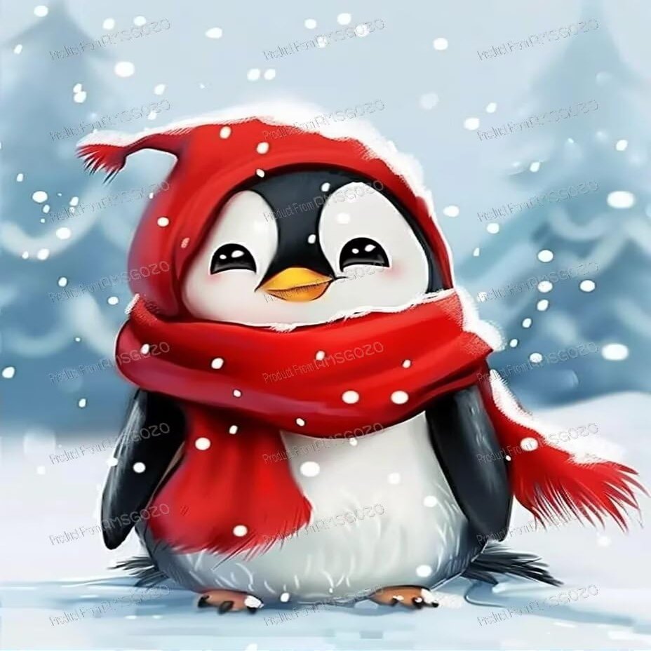 Cute Winter Penguin Wooden Jigsaw Puzzles 1000 Pieces - 1000 Piece Jigsaw Puzzle 20 X 30 Inches, Fun Indoor Activity - Gift Poster, Patience Enhancing Stress Relief Gifts