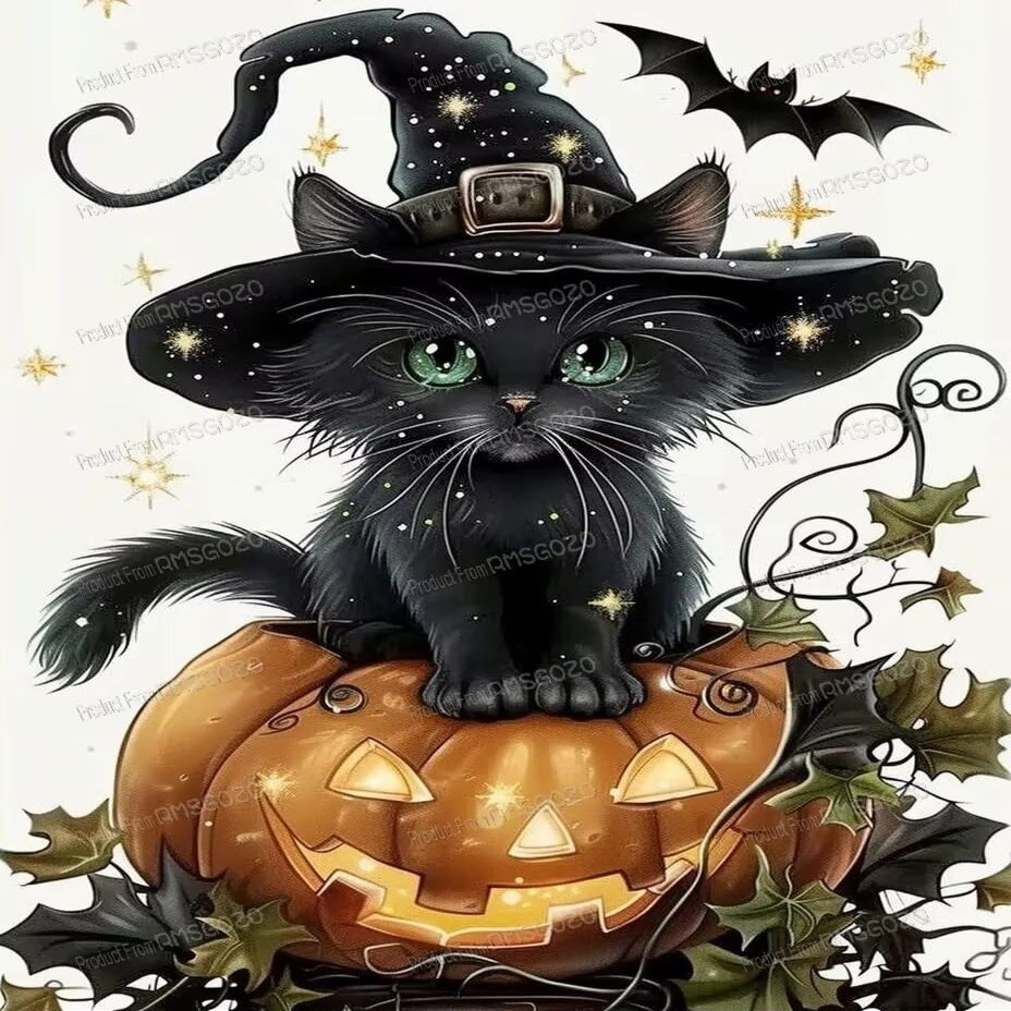 1000 Piece Wooden Puzzles for Adults- Halloween Black Cat - Leisure Gift for All - Best Gift for Birthday Party - Stress-Free Starter Puzzle for Adults Beginners