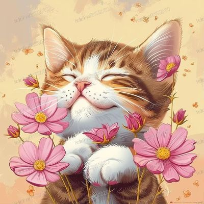 1000 Piece Wooden Puzzles - Cute Flower Kitten - Jigsaw Puzzles for Adults, Each Piece is Unique, Perfect Family Leisure Gift & Gifts - Puzzles Collectibles