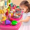 MSKOLER Play Kitchen Sets for Kids Ages 4-8, 36 Inch Pretend Kitchen Playset for Toddlers 3-5 with Stove Toy Sink Accessories, Indoor Outdoor Play Cooking Toys for Boys Girls with Sound and Light view 3