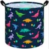 ACMUUNI 19.7 Inch Round Dinosaur Pattern Laundry Clothes Hamper Laundry Basket with Handles,Storage Organizer Bins Laundry Gift Basket for Room, Bedroom Decor view 1