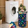 ACMUUNI 19.7 Inch Round Dinosaur Pattern Laundry Clothes Hamper Laundry Basket with Handles,Storage Organizer Bins Laundry Gift Basket for Room, Bedroom Decor view 3