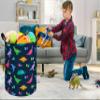 ACMUUNI 19.7 Inch Round Dinosaur Pattern Laundry Clothes Hamper Laundry Basket with Handles,Storage Organizer Bins Laundry Gift Basket for Room, Bedroom Decor view 4