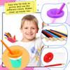 48 Pcs Kids Paint Cups 24 No Spill Paint Cups with Lids Paint Containers with 24 Toddler Paint Brushes for Girls Boys Art Preschool Classroom Furniture Supplies view 3