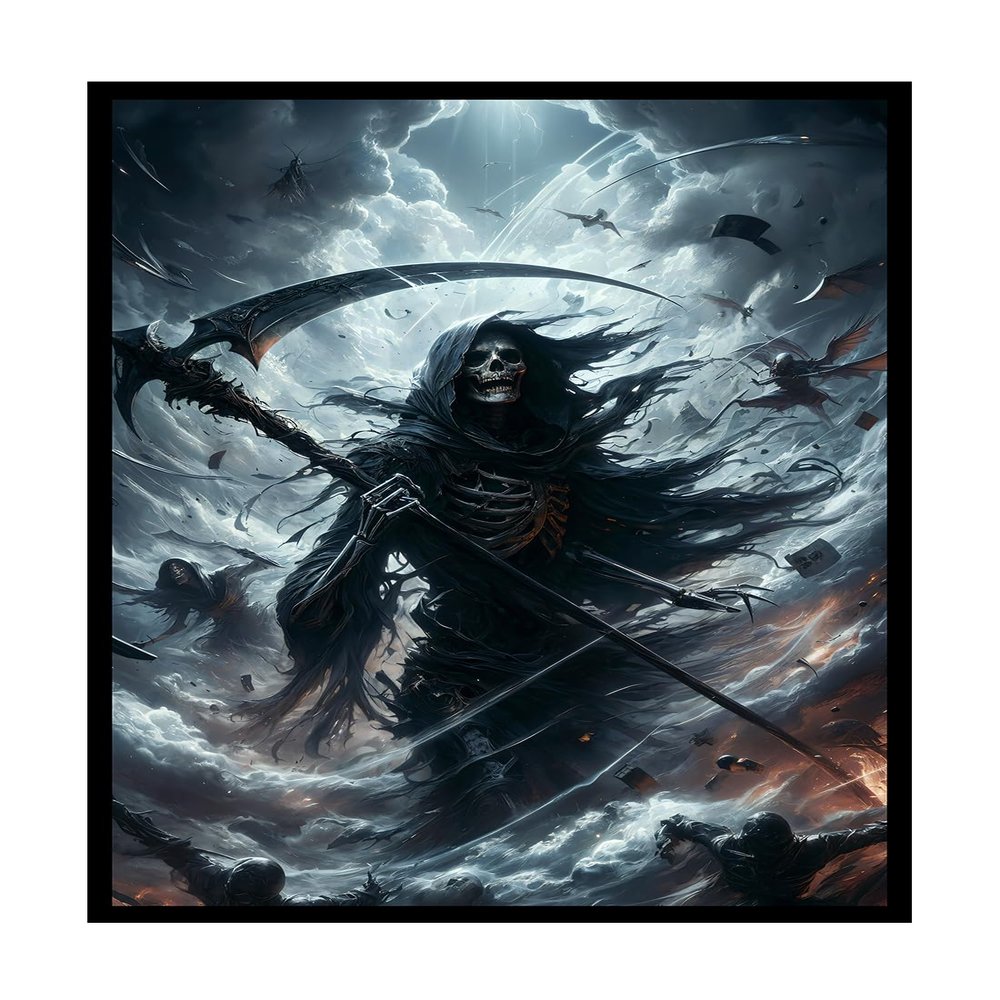 Katomula 100 PCS MTG Card Sleeves with Inner Sleeves - Art Matte, Fit Standard Size Cards - Grim Reaper