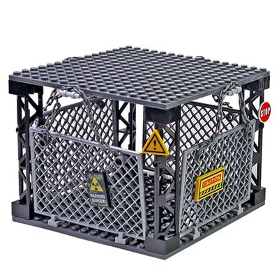 Military Jail Dinosaur Cage Building Blocks Set,Safety Guardrail,Realistic Zoo Prison Playset with Open Doors,Compatible with Halloween JailWW2 Military and More ScenePlayset for Boys and Girls