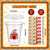 Boao 36 Sets Circus Carnival Cups with Lids and Paper Straws 14 oz Circus Carnival Birthday Party Supplies Favors Disposable Clear Plastic Cups Bulk view 3