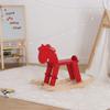 PHUDONGTOYS Red Wooden Rocking Horse for Preschool (Ages 3-6) - Solid Rubber Wood, Safe & Comfortable Footrest, Supports Physical & Cognitive Growth, Christmas Housewarming Gift for Kids view 3
