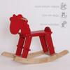 PHUDONGTOYS Red Wooden Rocking Horse for Preschool (Ages 3-6) - Solid Rubber Wood, Safe & Comfortable Footrest, Supports Physical & Cognitive Growth, Christmas Housewarming Gift for Kids view 4