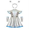 Hedmy Girl Alien Costume Shiny Metallic Dress Outfit Outer Space Man Costume Halloween Cosplay Dress Up Outfit Silver 10 Years view 4