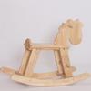 PHUDONGTOYS Natural Wooden Rocking Horse for Preschool (Ages 3-6) - Solid Rubber Wood, Safe & Comfortable Footrest, Supports Physical & Cognitive Growth, Christmas Housewarming Gift for Kids view 1