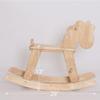 PHUDONGTOYS Natural Wooden Rocking Horse for Preschool (Ages 3-6) - Solid Rubber Wood, Safe & Comfortable Footrest, Supports Physical & Cognitive Growth, Christmas Housewarming Gift for Kids view 2
