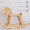PHUDONGTOYS Natural Wooden Rocking Horse for Preschool (Ages 3-6) - Solid Rubber Wood, Safe & Comfortable Footrest, Supports Physical & Cognitive Growth, Christmas Housewarming Gift for Kids view 3