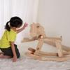 PHUDONGTOYS Natural Wooden Rocking Horse for Preschool (Ages 3-6) - Solid Rubber Wood, Safe & Comfortable Footrest, Supports Physical & Cognitive Growth, Christmas Housewarming Gift for Kids view 4
