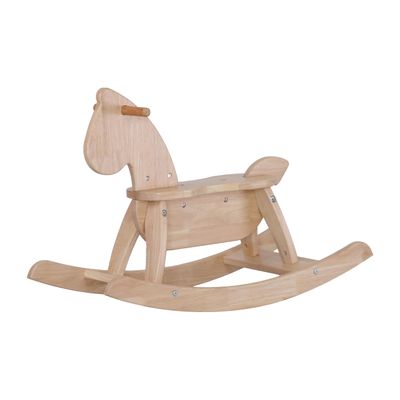 PHUDONGTOYS Natural Wooden Rocking Horse Funny for Toddlers (Ages 2-4) - Solid Rubber Wood, Smooth Surface for Creative Decoration, Minimalist Rocking Horse, Christmas Housewarming Gift for Kids
