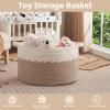OIAHOMY 125L Extra Large Blanket Basket, 25" x 16", Jumbo Laundry Hamper, Cotton Rope Basket with Handles for Living Room,Baby Toy Storage Bins, Brown view 4