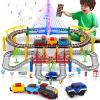 Electric Train Set for Kids Ages 4-8 with Train Tracks Set & Car Tracks Lights Up Bridge Road Sign Realistic Sound Train Track Accessories Playset Boy Toys Birthday 4 5 6 7 8+ Year Old view 1