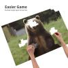 1000 Piece Jigsaw Puzzles for Adults Challenging Puzzle Wooden Picture Puzzle Personalized Custom Hi Bear Sit on The Lawn Wood Puzzle for Family Game Nights Gifts 29.5x19.7 inches Puzzle view 4