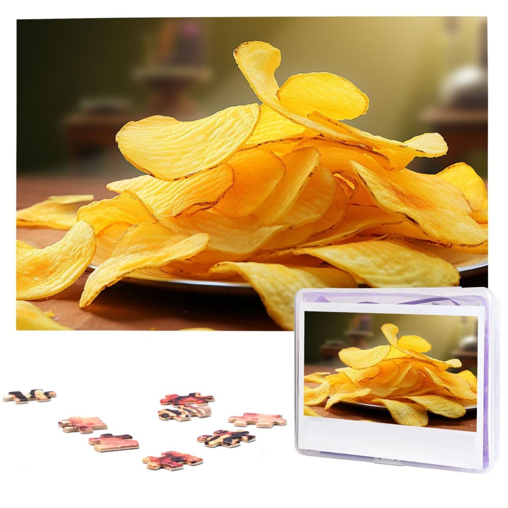 1000 Piece Jigsaw Puzzles for Adults Challenging Puzzle Wooden Picture Puzzle Personalized Custom Potato Chips Wood Puzzle for Family Game Nights Gifts 29.5x19.7 inches Puzzle