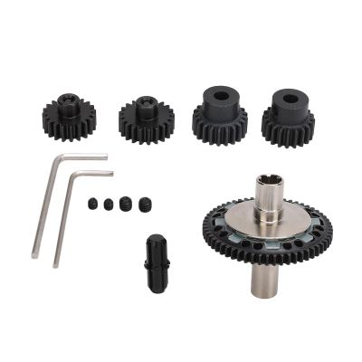 57T 0.8mod Slipper Gear Set Hardened Steel 20T 21T RC Motor Gear with Output Shaft for ARRMA 1/10 1/8 4S RC Cars (Black)