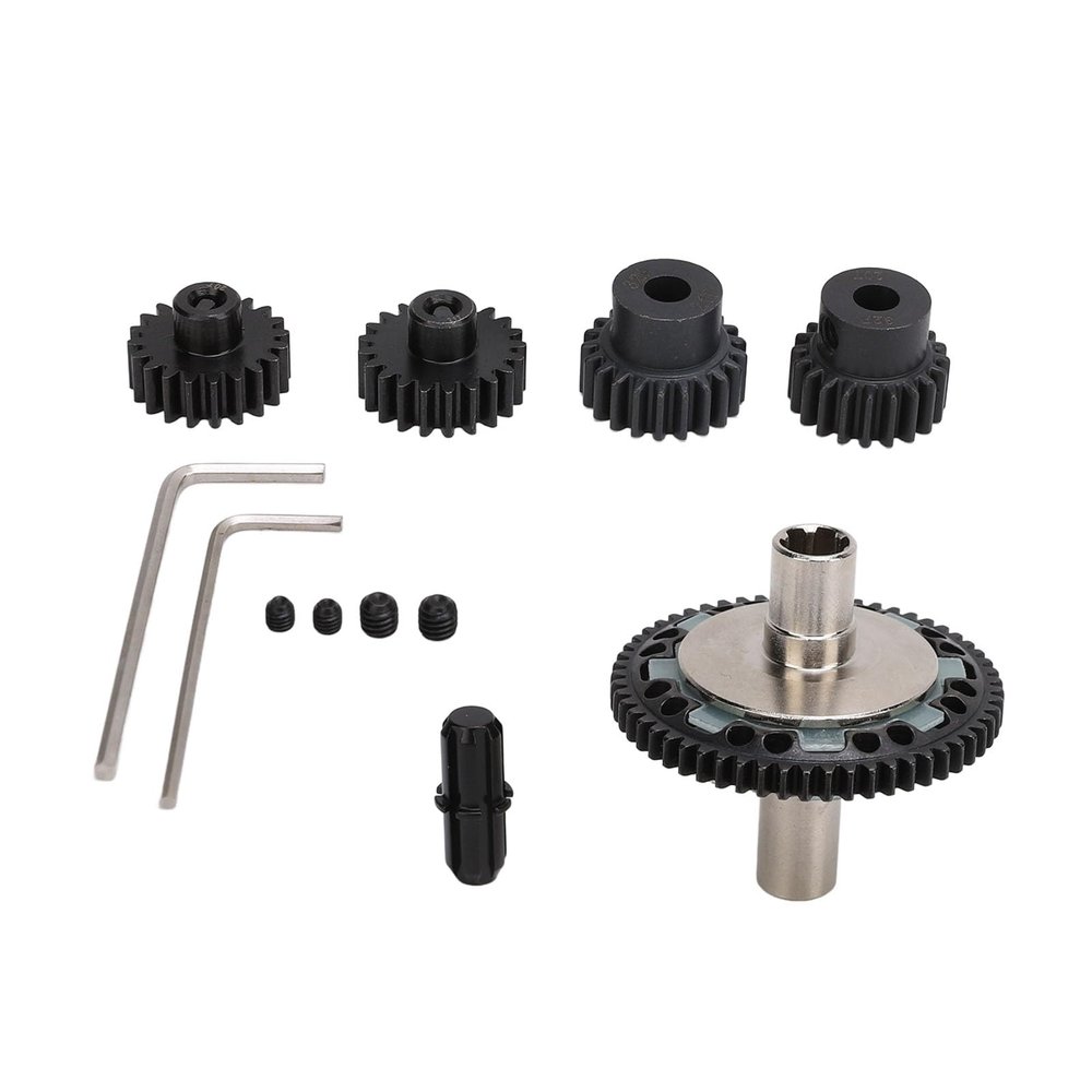 57T 0.8mod Slipper Gear Set Hardened Steel 20T 21T RC Motor Gear with Output Shaft for ARRMA 1/10 1/8 4S RC Cars (Black)