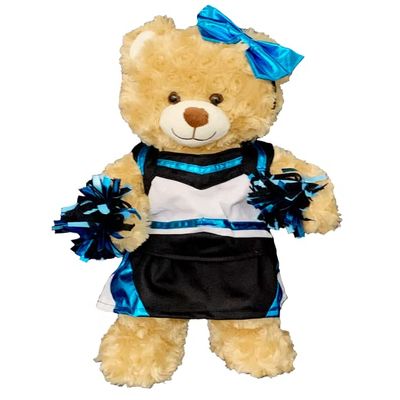 Metallic Teal and Black Cheerleader Uniform Outfit for 1418 inch Plush Toys Teddy Bears Stuffed Animals Clothing Accessory Gift
