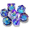 Liquid Core Quicksand Resin DND Dice, Sharp Edge Dungeons and Dragons Polyhedron Game Dice Set for Role Playing Games RPG Explorer Magic, Holiday Birthday Gifts Party Favors view 1