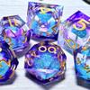 Liquid Core Quicksand Resin DND Dice, Sharp Edge Dungeons and Dragons Polyhedron Game Dice Set for Role Playing Games RPG Explorer Magic, Holiday Birthday Gifts Party Favors view 2