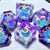 Liquid Core Quicksand Resin DND Dice, Sharp Edge Dungeons and Dragons Polyhedron Game Dice Set for Role Playing Games RPG Explorer Magic, Holiday Birthday Gifts Party Favors view 3