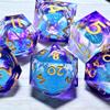 Liquid Core Quicksand Resin DND Dice, Sharp Edge Dungeons and Dragons Polyhedron Game Dice Set for Role Playing Games RPG Explorer Magic, Holiday Birthday Gifts Party Favors view 4