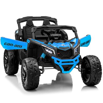 KerryYoo SU5 24V Ride on Toys for Big Kids,4x200W,2 Seater Electric Ride on UTV 4WD/2WD,EVA Rubber Tires,4x4 Shock Absorbers,Remote Control,Licensed Can-Am,Bluetooth - Blue
