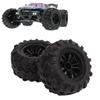 Depisuta 2 Pcs 85mm RC Car Tires, 12mm Hex Hub Wheel Rims & Rubber Tires Compatible with SCY 16101 16102 1/16 RC Car, RC Car Wheels, Rubber Car Replacement Tyres view 3