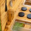 Noble Toys XL Cedar Outdoor Mud Kitchen Centered with Backsplash and Stovetop for Toddlers Kids | Pretend Play Table | Sensory Table | Outside Playset | Real Wooden Kitchens | Preschool Equipment view 3
