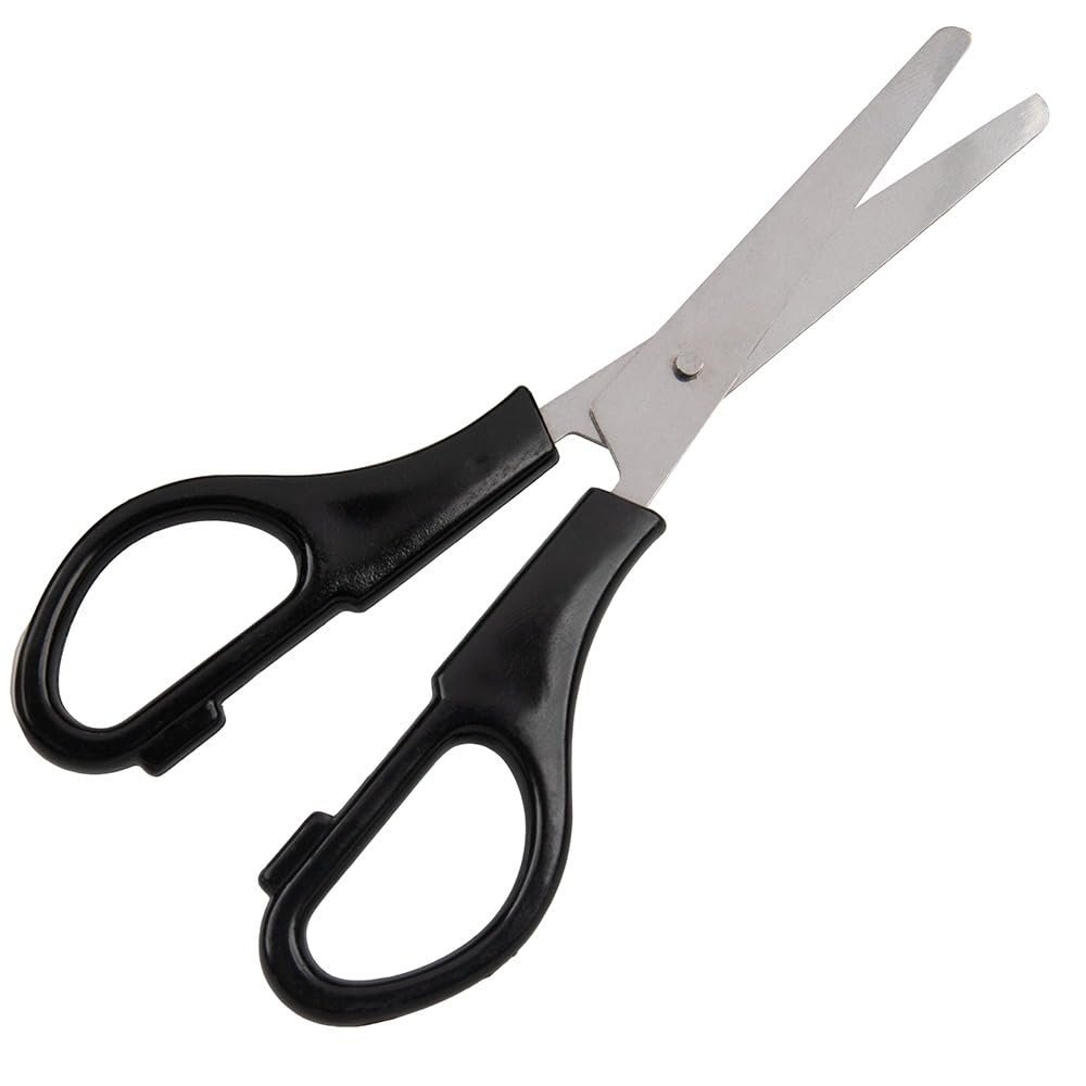 Craft County Ambidextrous Stainless Steel Safety Scissors Ideal for Crafting, Office Use, Classrooms, and More (Black)