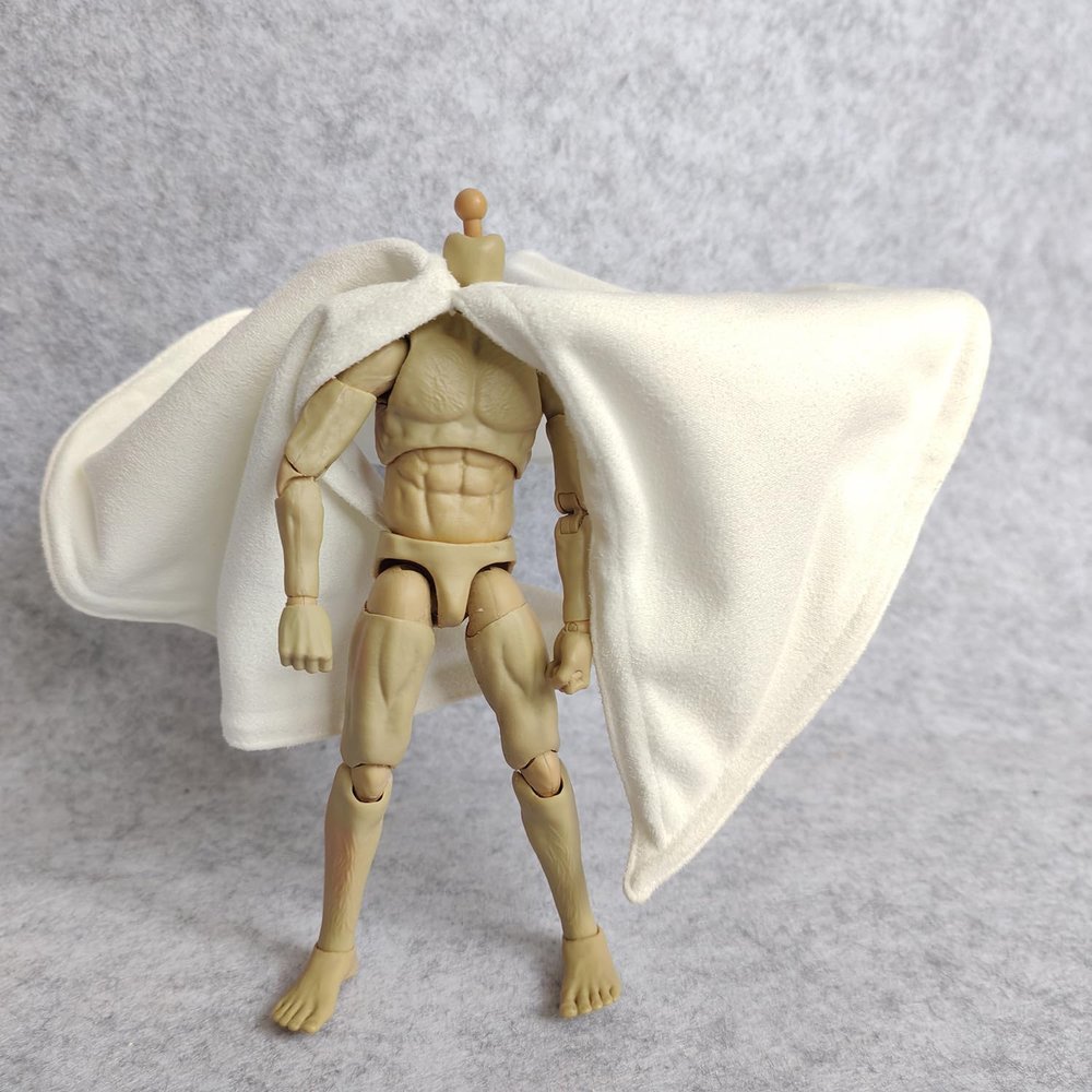 1:12 Scale Fabric Wired Pullow Cloak for 6 inch 1/12 6 inches Action Figure Clothes (White)