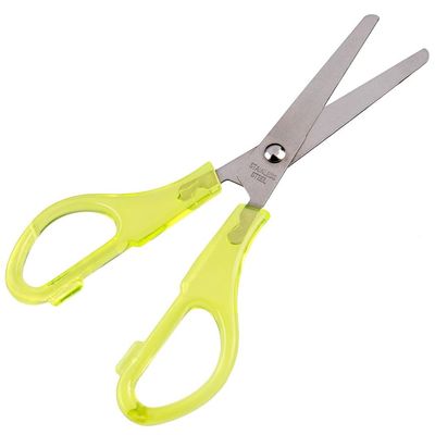 Craft County Ambidextrous Stainless Steel Safety Scissors Ideal for Crafting, Office Use, Classrooms, and More (Yellow)
