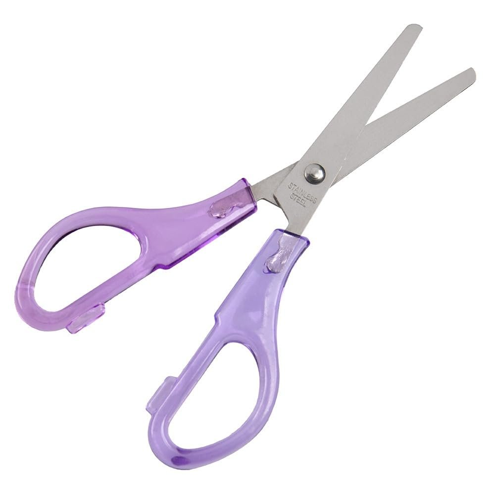 Craft County Ambidextrous Stainless Steel Safety Scissors Ideal for Crafting, Office Use, Classrooms, and More (Purple)
