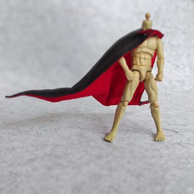 1:12 Scale Fabric Wired Buckle Cloak for 1/12 6 inches Action Figure Clothes (Black)