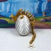 3D Printed Dragon, Articulated Gold and White Cherry Blossom Dragon, 12" Dragon, Fidget Toy ADHD Autism, Home Office Decor Executive Desk Toy D032 view 3