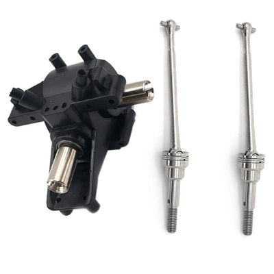 JFBHND 1X Metal Differential Gear Front Rear Wave Box for Wltoys 12428 12423 & 2Pcs Metal Front Drive Shaft CVD 0090