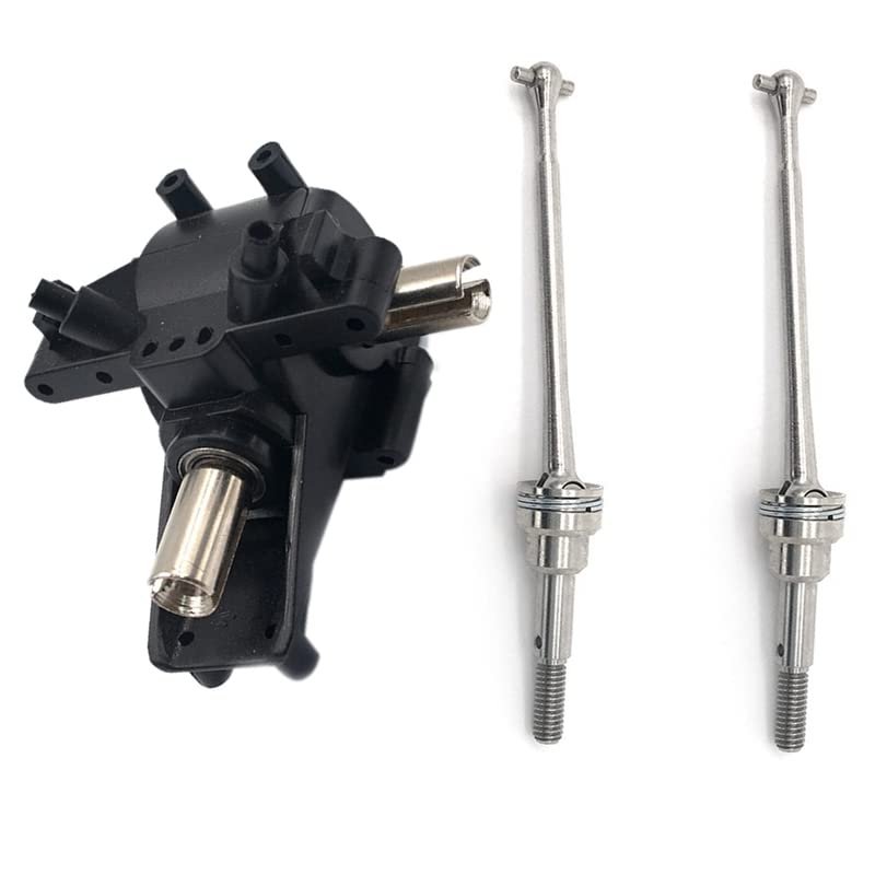 JFBHND 1X Metal Differential Gear Front Rear Wave Box for Wltoys 12428 12423 & 2Pcs Metal Front Drive Shaft CVD 0090