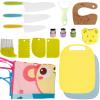 Abizarch 17Pcs Kids Cooking Set Safe Toddler Kitchen Tools Educational Montessori Kitchen Set Portable Kids Cutter Set Include Apron Cutting Board Peeler and More for Kids Cooking view 1