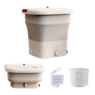 12L Foldable Washing Machine 385X385X405 mm Portable Washer Space Saver Convenience And Efficiency Mini Washer For Home Apartments Dorms Camping Travel(White)