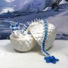 3D Articulated Dragon with Dragon Egg, Fidget Toy Dragon, 12" White and Blue Cherry Blossom Dragon, Executive Desk Toy D017-WB-WE view 1