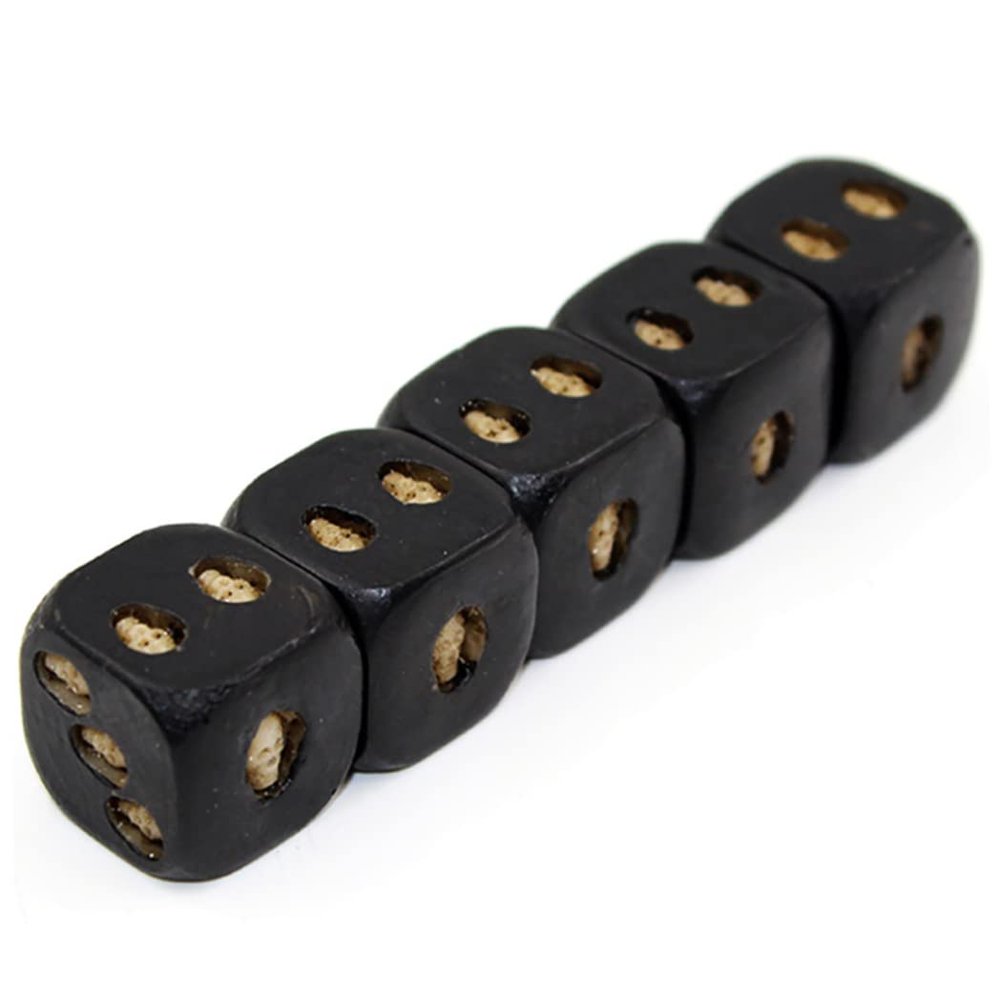 5pcs Black Skull Dice Grinning Skull Deluxe Devil Poker Dice Gothic Gambling Dice Tower with Death,Halloween